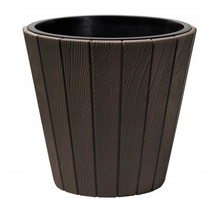 11766605_big.jpg Ghiveci decorativ de flori, rotund, maro, 40/54 L, 48.8x45.7 cm, Woode - imagine 1