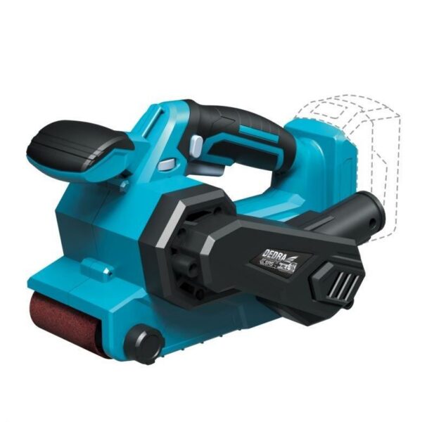 Masina de slefuit cu banda abraziva, 18V Li-ion (acumulator neinclus), 76x457 mm, SAS+ALL, Dedra - imagine 1