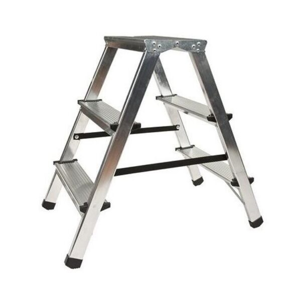 Scara aluminiu, 2 tronsoane, 2 trepte, platforma, max 125 kg, 0.67 m, Drabest - imagine 1