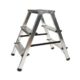 Scara aluminiu, 2 tronsoane, 2 trepte, platforma, max 125 kg, 0.67 m, Drabest
