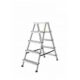 Scara aluminiu, 2 tronsoane, 4 trepte, platforma, max 125 kg, 1.13 m, Drabest