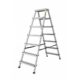 Scara aluminiu, 2 tronsoane, 6 trepte, platforma, max 125 kg, 1.46 m, Drabest