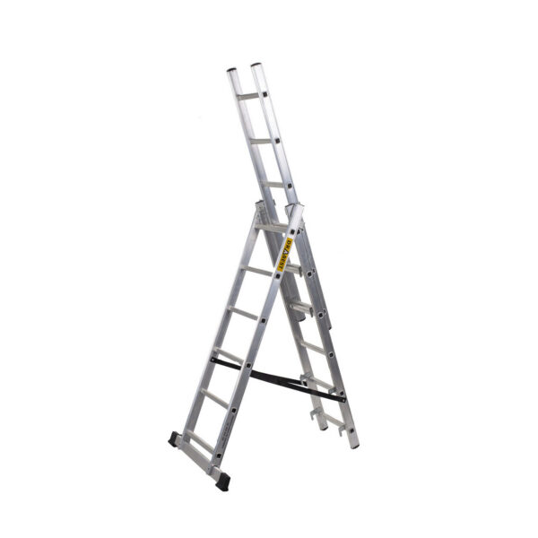 Scara aluminiu, 3 tronsoane, 6 trepte, max 150 kg, 3.71 m, Drabest - imagine 1