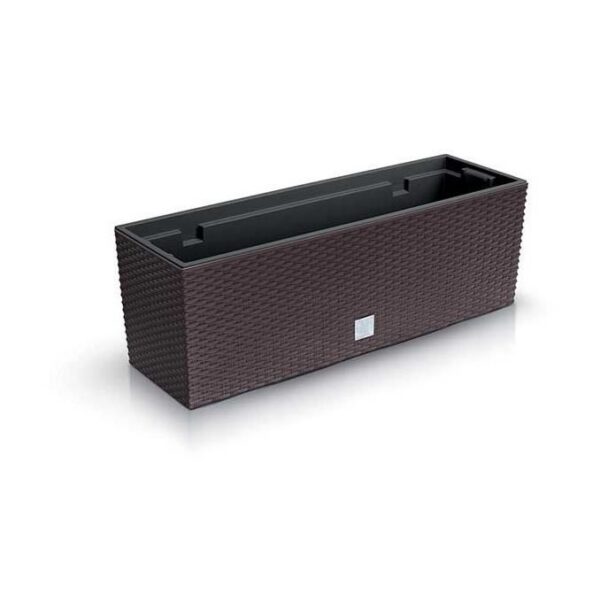 Jardiniera decorativa, imitatie ratan, maro, 58x18x19.5 cm, Rato Case - imagine 1