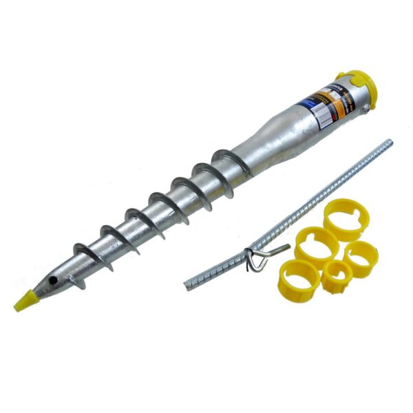 Suport, ancora, tip burghiu, pentru umbrela, metalic, 68x580 mm, Drel - imagine 1
