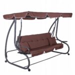 Balansoar gradina, 4 locuri, maro, 220x120x162 cm, functie pat, Linda