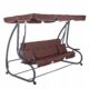 Balansoar gradina, 4 locuri, maro, 220x120x162 cm, functie pat, Linda