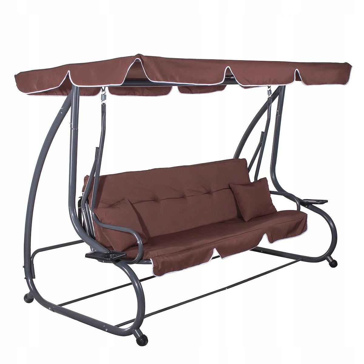 11767722_big.jpg Balansoar gradina, 4 locuri, maro, 220x120x162 cm, functie pat, Linda - imagine 1