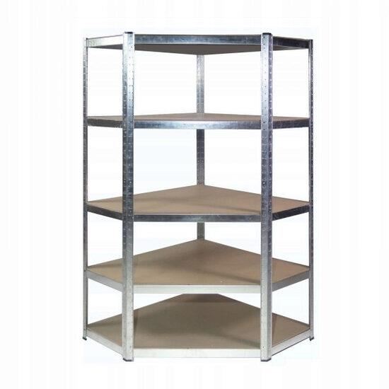 11767739_big.jpg Raft depozitare, de colt, metalic, MDF, 5 polite, 175 kg, 90x30x180 cm - imagine 1