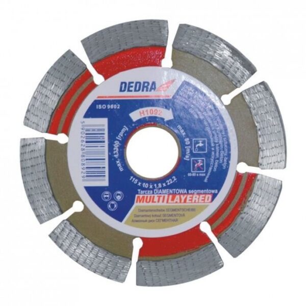 11767769_big.jpg Disc diamantat segmentat, beton, taiere umeda si uscata, 150 mm, Dedra - imagine 1