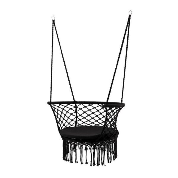 Leagan tip scaun, cu perna, negru, max 150 kg, 80x60x120 cm, Rivo - imagine 1