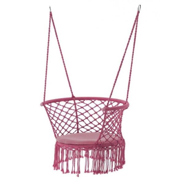 Leagan tip scaun, cu perna, roz, max 150 kg, 80x60x120 cm, Rivo - imagine 1