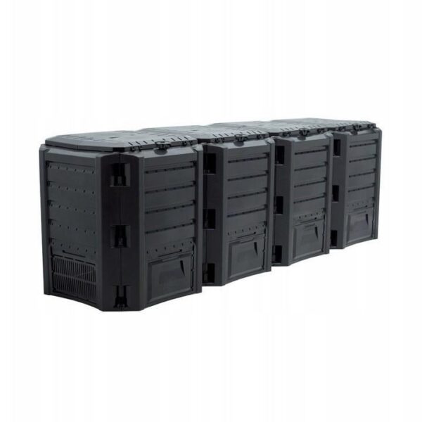 Compostor de gradina, 4 module, negru, 1600 L, 261x71.9x82.6 cm, Module Compogreen - imagine 1