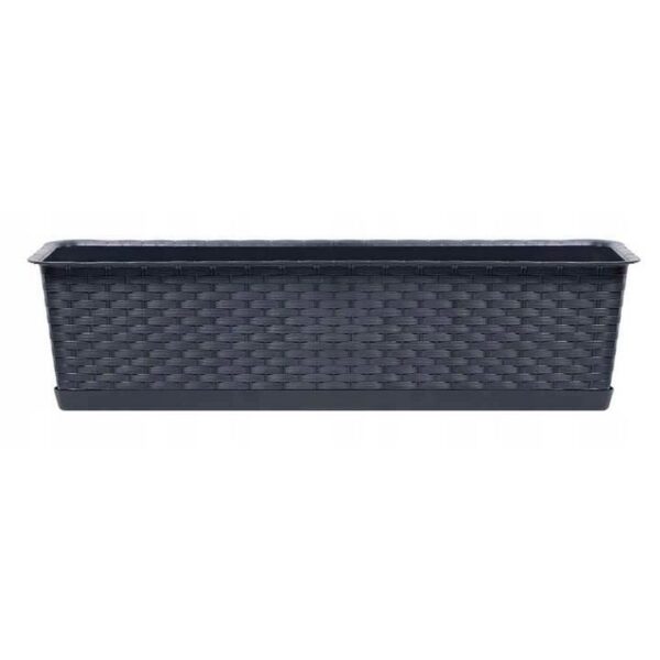Jardiniera decorativa, antracit, 68.5x17.3x15 cm, Ratolla Case P  - imagine 1