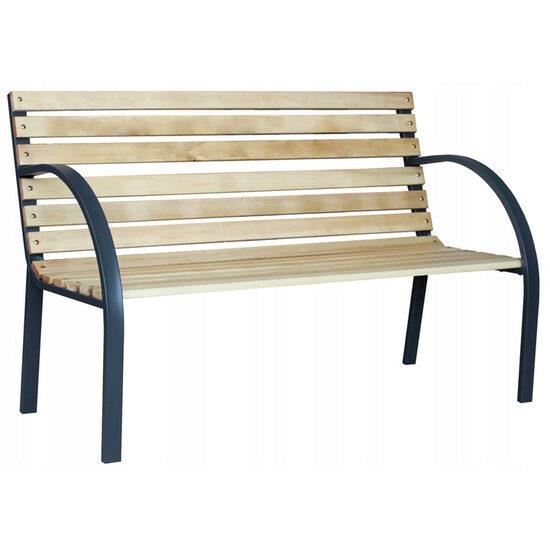11768569_big.jpg Banca de gradina, lemn, structura metalica, 120x60x80 cm, Everild - imagine 1