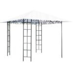 Pavilion pentru gradina/terasa, cadru metalic, alb, 3x3x2.65 m, Delia