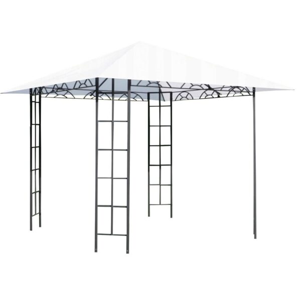 Pavilion pentru gradina/terasa, cadru metalic, alb, 3x3x2.65 m, Delia - imagine 1