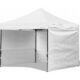 Pavilion pentru gradina/comercial, cadru metalic, 3 pereti, pliabil, alb, 3x3x3.16 m
