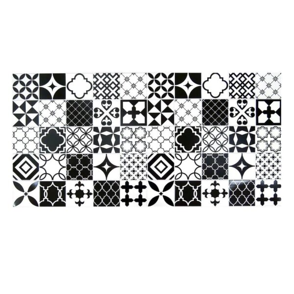 Panou decorativ, PVC, model mozaic, alb si negru, 96x48.5cm - imagine 1