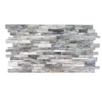 Panou decorativ, PVC, model piatra 3D, nuante gri inchis, 96x48.5 cm