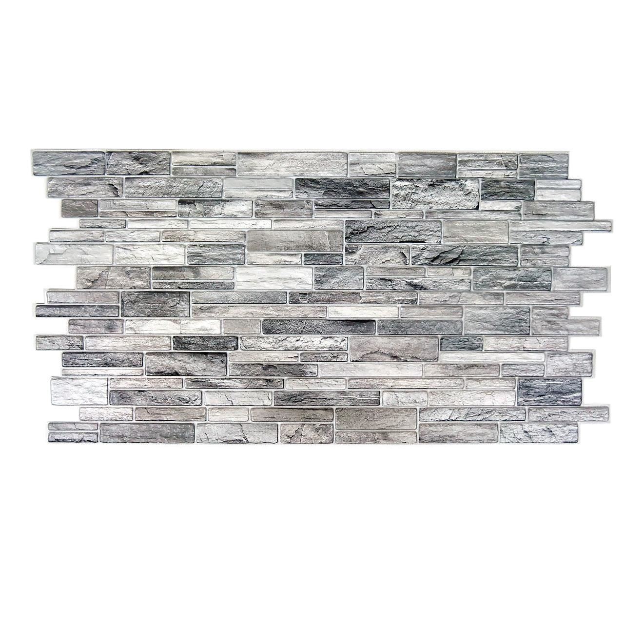11769055_big.jpg Panou decorativ, PVC, model piatra 3D, nuante gri inchis, 96x48.5 cm - imagine 1