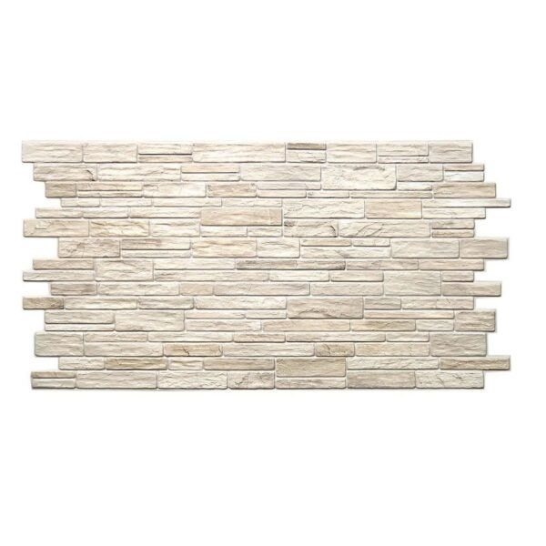 Panou decorativ, PVC, model piatra 3D, nuante crem, 96x48.5 cm - imagine 1