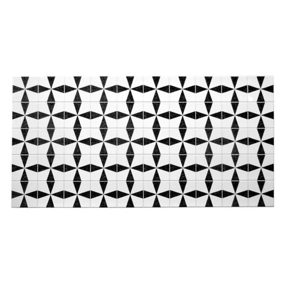 Panou decorativ, PVC, model marmura, abstract, alb si negru, 96x48.5cm - imagine 1