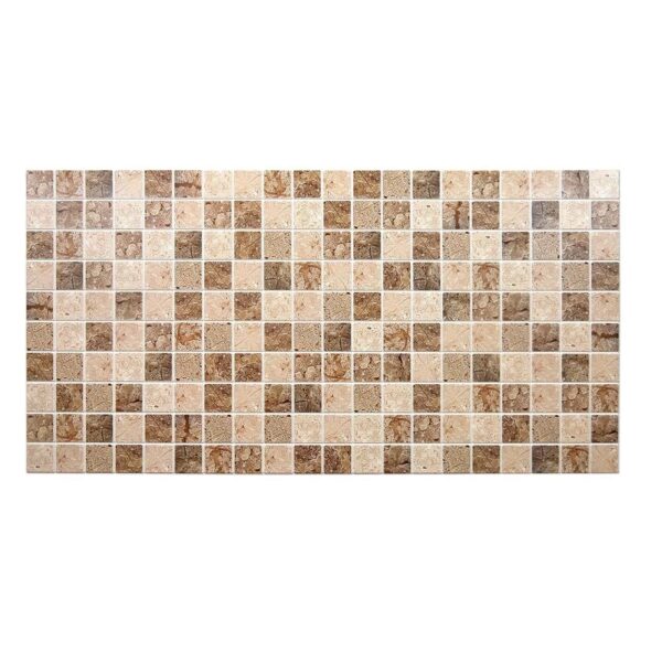 Panou decorativ, PVC, model mozaic, nuante maro murdar, 96x48.5cm - imagine 1