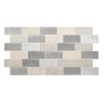 Panou decorativ, PVC, model textil 3D, nuante gri pastel, 96x48.5cm