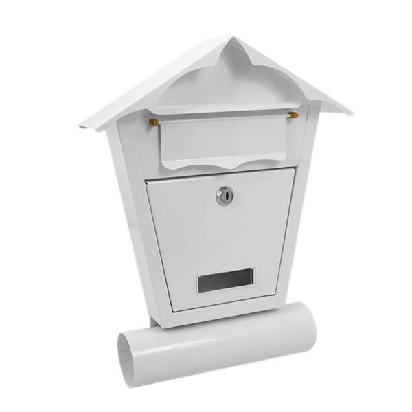 Cutie postala, cu loc pentru ziar, alb, format B6, 29.5x7.5x37.5 cm, Damech - imagine 1