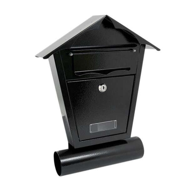 Cutie postala, cu loc pentru ziar, negru, format B6, 29.5x7.5x37.5 cm, Damech - imagine 1