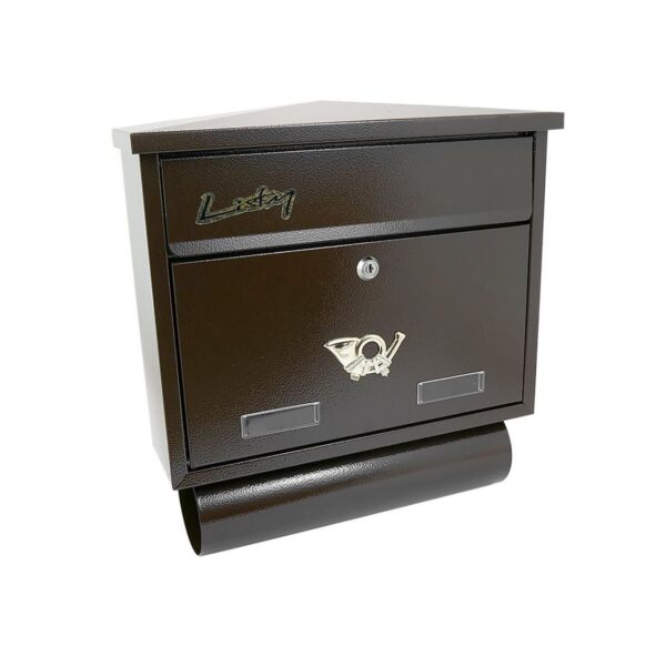 Cutie postala, cu loc pentru ziar, maro, format C4, 39x12x41 cm, Damech - imagine 1