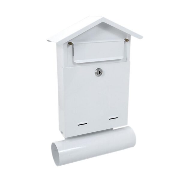 Cutie postala, cu loc pentru ziar, alb, format B6, 23x7x37.5 cm, Damech - imagine 1