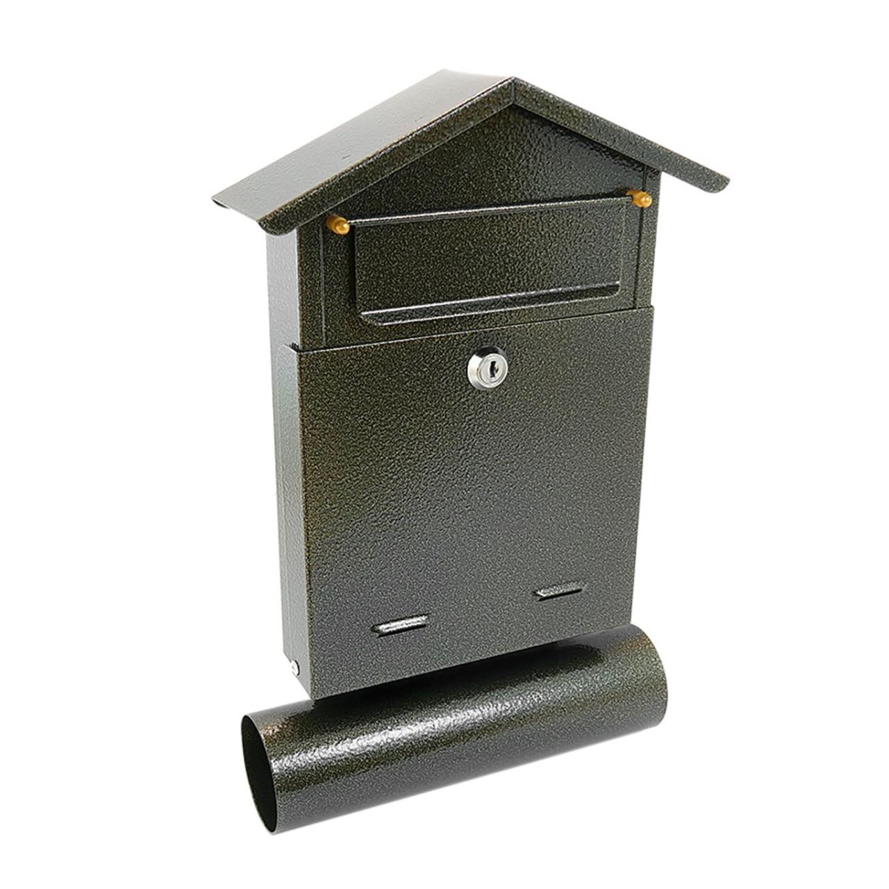 11769318_big.jpg Cutie postala, cu loc pentru ziar, auriu, format B6, 23x7x37.5 cm, Damech - imagine 1