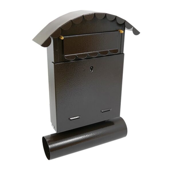 Cutie postala, cu loc pentru ziar, maro, format B6, 24.5x7x36.5 cm, Damech - imagine 1