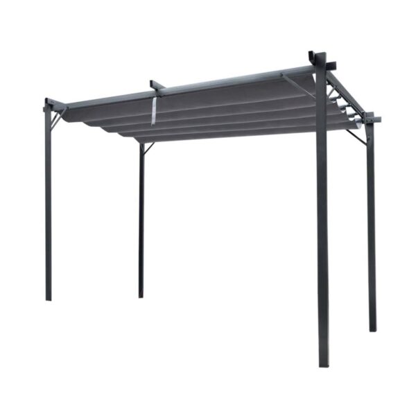 Pergola pentru gradina/terasa, retractabila, cadru metalic, gri, 3x4x2.3 m - imagine 1