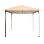 Pavilion pentru gradina/terasa, cadru metalic, crem, 3x3x2.55 m, Doina