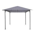 Pavilion pentru gradina/terasa, cadru metalic, gri, 3x3x2.55 m, Elena