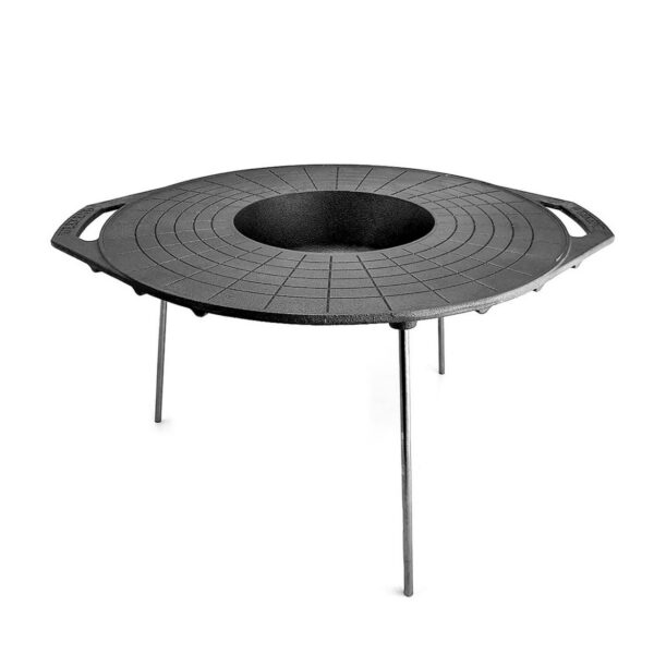 Disc pentru gratar, fonta, tip grill, cu picioare, 52 cm, Mixt Barbeque  - imagine 1