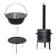 Soba, cu ceaun emailat 30 L, disc fonta 50 cm, burlan, cot, 50x67 cm
