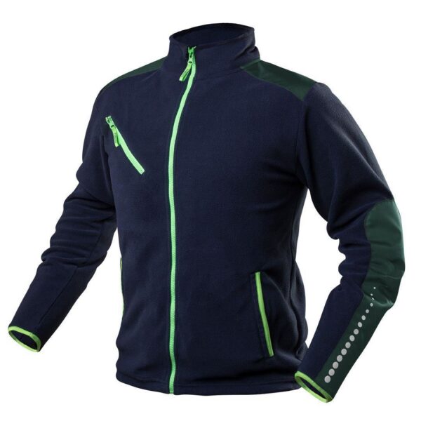 Jacheta fleece polar, premium, albastru/verde, NEO - imagine 1