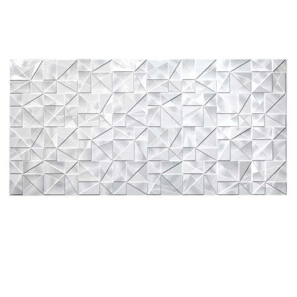 Panou decorativ, PVC, model marmura 3D, abstract, nuante gri, 96x48.5 cm  - imagine 1