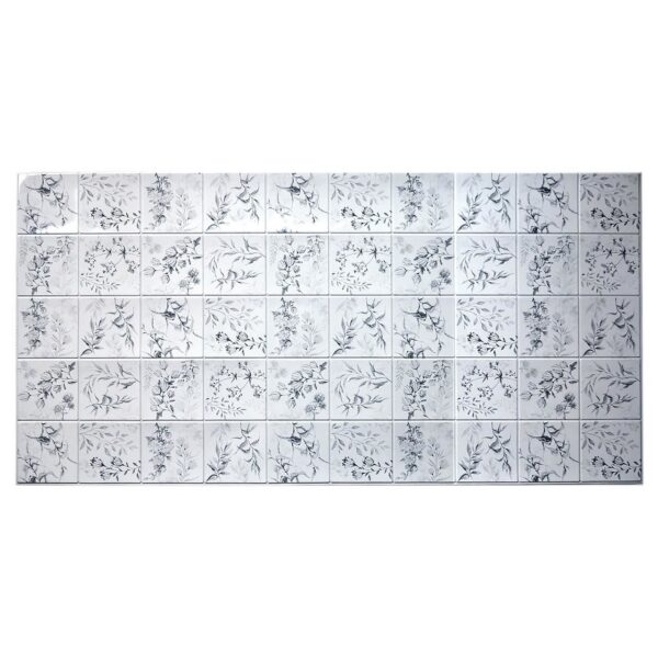 Panou decorativ, PVC, model flori de camp, gri, 96x48.5 cm - imagine 1