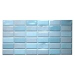 Panou decorativ, PVC, model caramida 3D, albastru, 96x48.5 cm