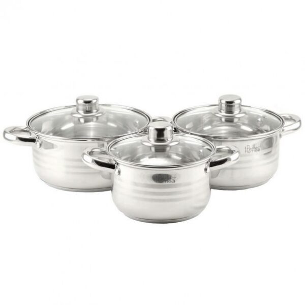 Set oale cu capac, inox, 6 piese, Perfect Home Diamond - imagine 1