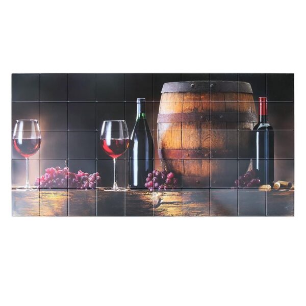 Panou decorativ, PVC, model vin, maro si negru, 96x48.5 cm - imagine 1