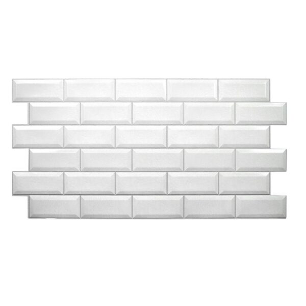 Panou decorativ, PVC, model caramida 3D, gri, 96x48.5 cm - imagine 1