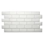 Panou decorativ, PVC, model caramida 3D, alb, 96x48.5 cm