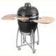 Gratar gradina, grill rotund, ceramic, cu roti, capac, rafturi, 130x73x122 cm, Kamado Egg 21