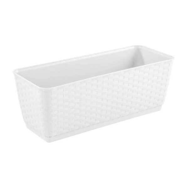 11876216_big.jpg Jardiniera decorativa, Prosperplast, imitatie ratan, alba, 49.2x17.2x17.4 cm - imagine 1